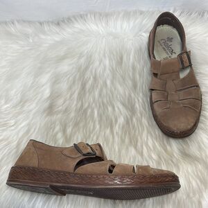 Rieker Antistress Brown Suede Closed Toe Sandals Sz 45/Men's 11 Women's 12